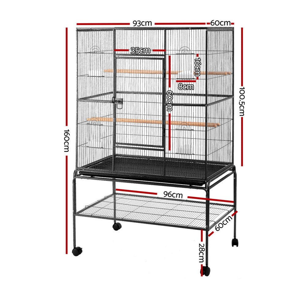 i.Pet | 160cm Bird Cage – Wrought Iron on Wheels | Cradle Coast Pet & Aquarium