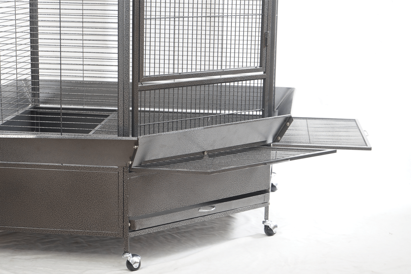 YES4PETS | 161cm Wrought Iron Corner Bird Cage on Wheels | Cradle Coast Pet & Aquarium