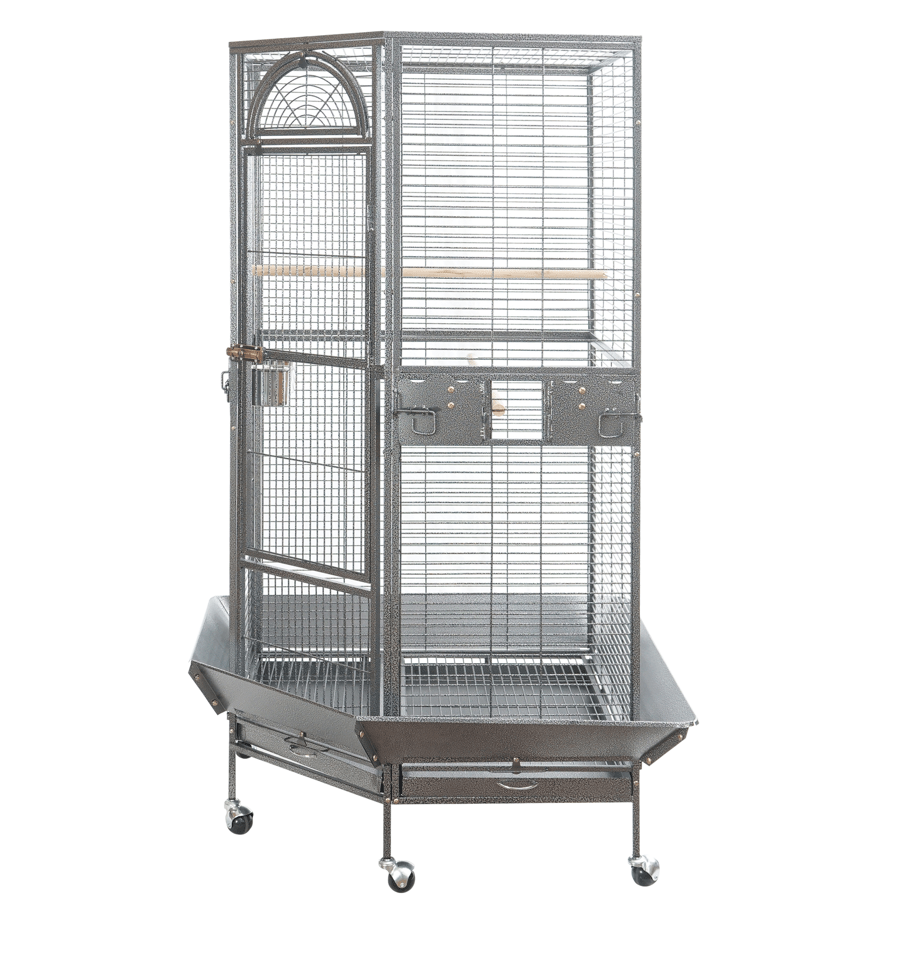YES4PETS | 161cm Wrought Iron Corner Bird Cage on Wheels | Cradle Coast Pet & Aquarium