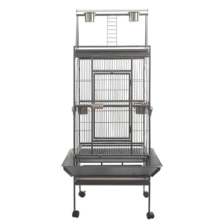 YES4PETS | 174cm Wrought Iron Bird Cage with Play Top & Accessories on Wheels | Cradle Coast Pet & Aquarium