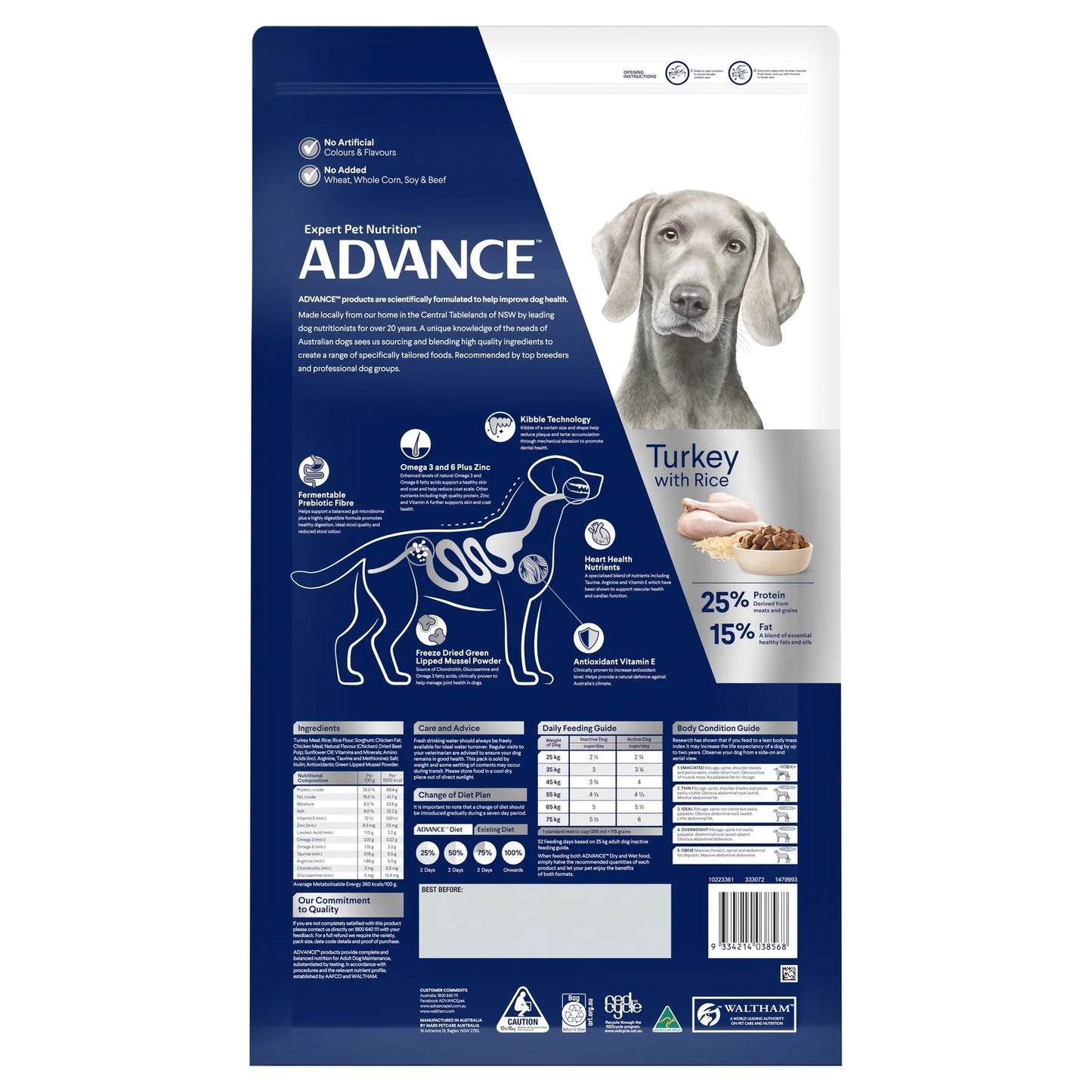 Advance Adult Large Breed Turkey with Rice Dry Dog Food - Cradle Coast Pet & Aquarium