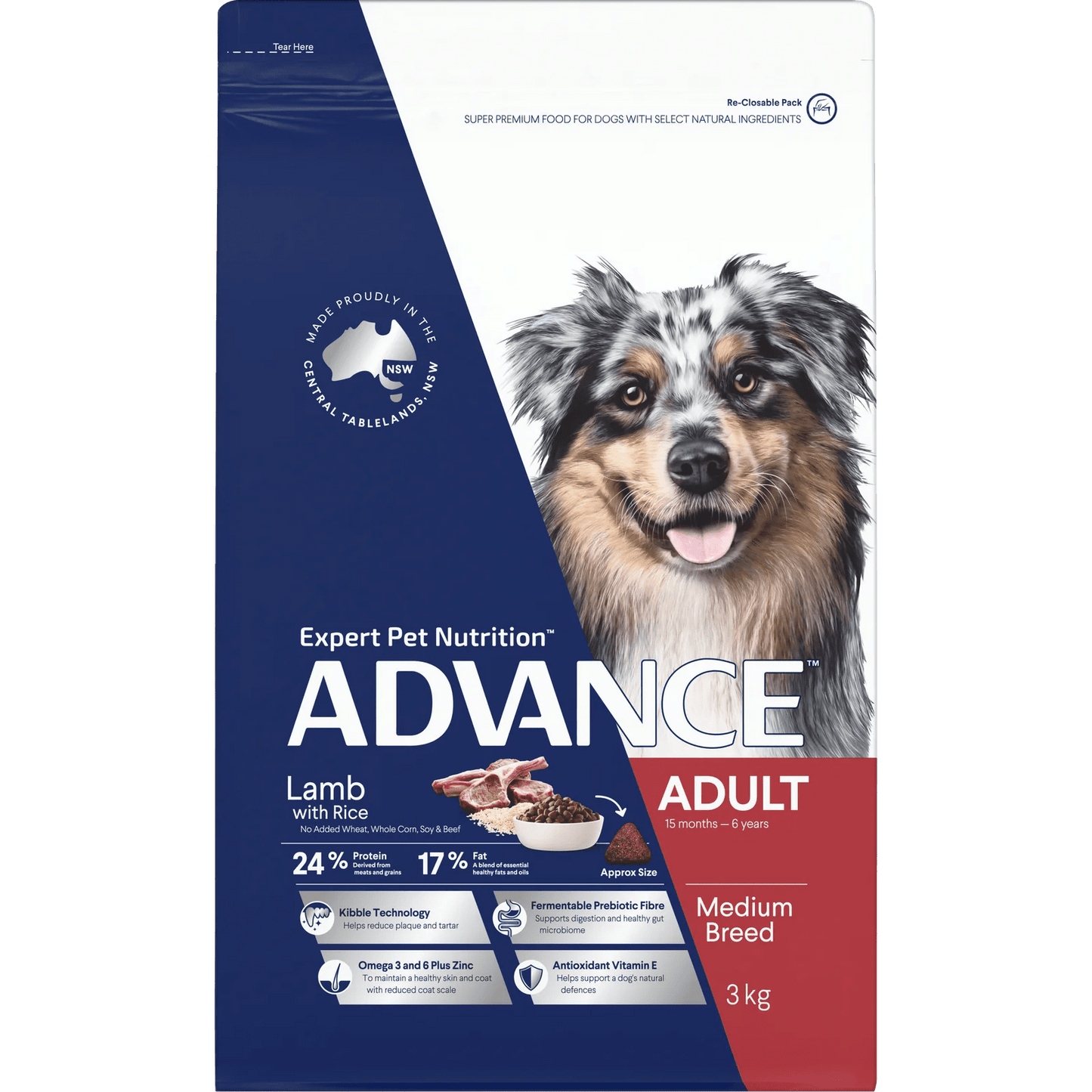 Advance|Adult Medium Breed Lamb with Rice Dry Dog Food|Cradle Coast Pet & Aquarium