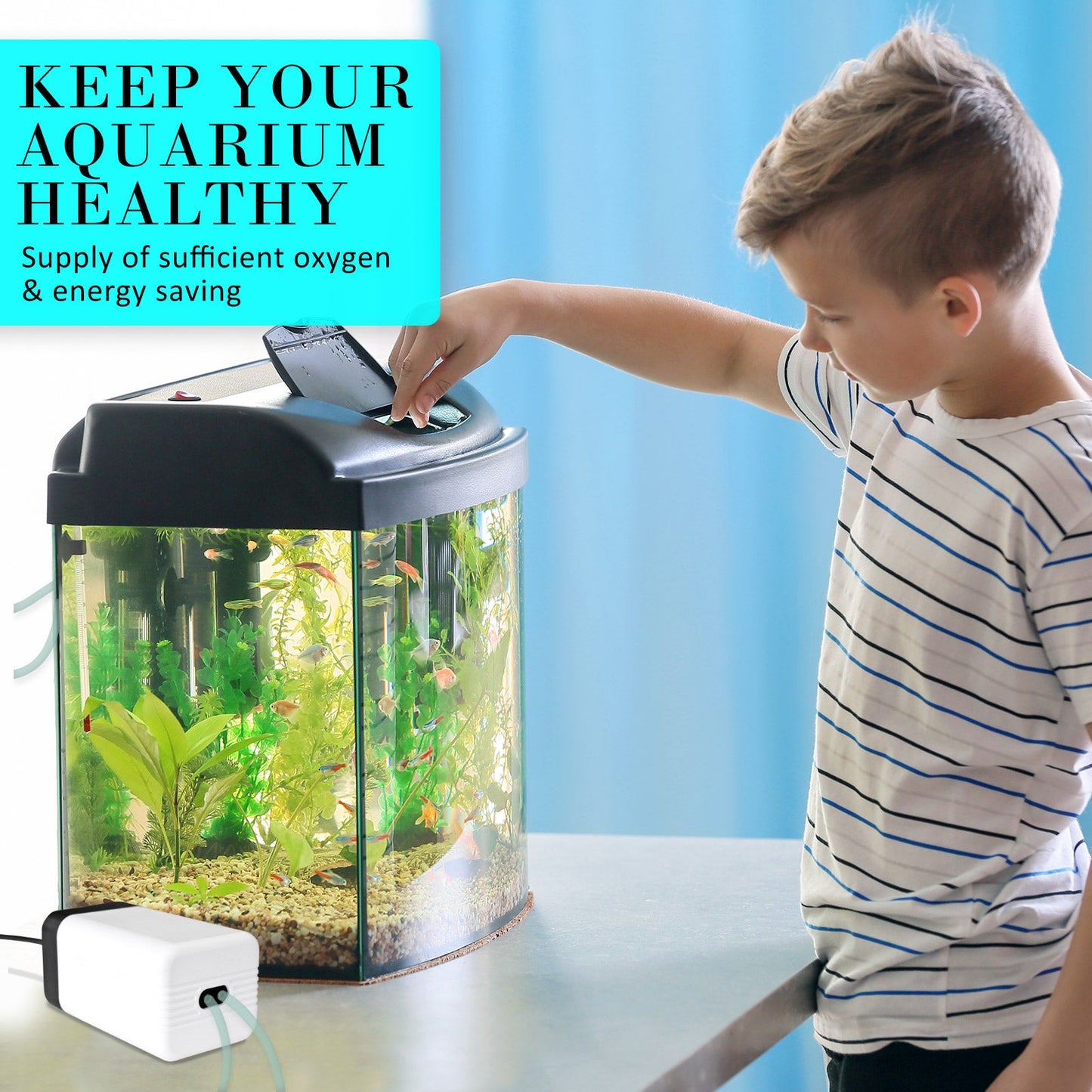 Dynamic Power | Aquarium Air Pump Oxygen Hydroponic 2 Outlet 180L/H 4W | Cradle Coast Pet & Aquarium