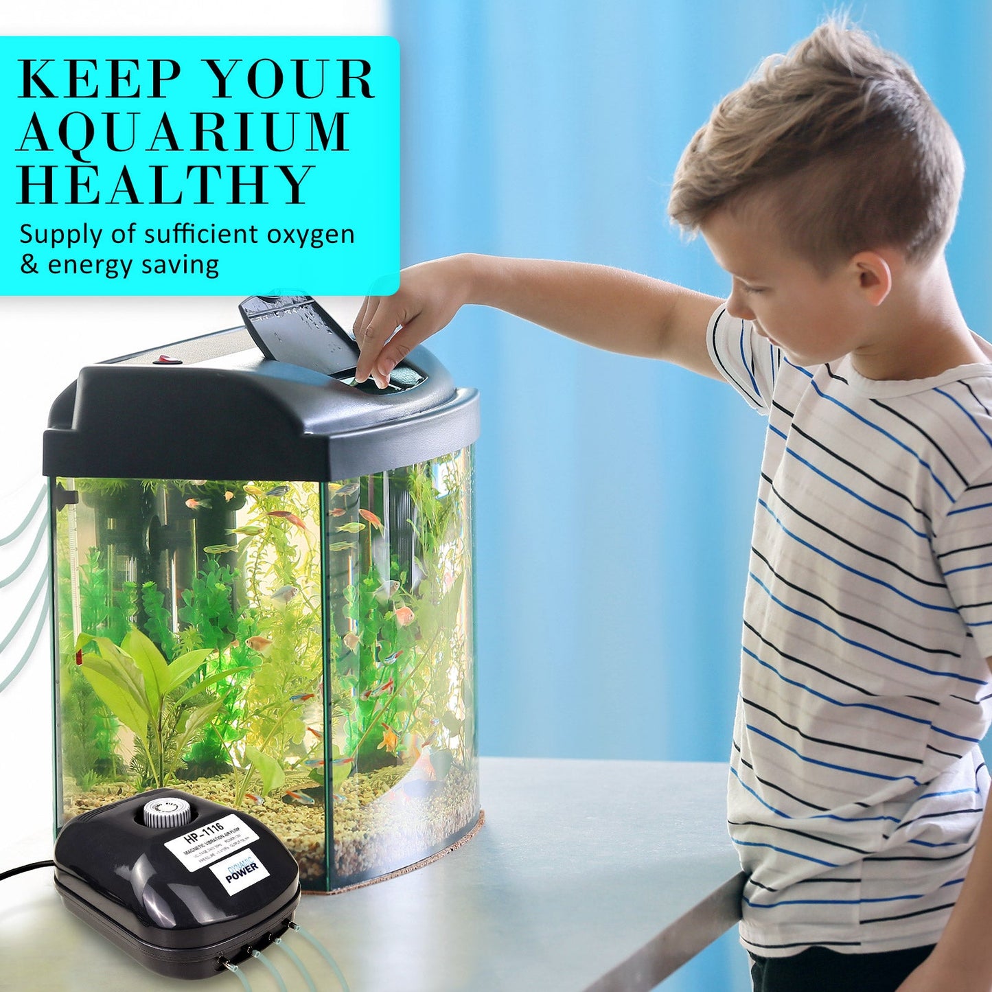 Dynamic Power | Aquarium Air Pump Oxygen Hydroponic 4 Outlet 360L/H 13W | Cradle Coast Pet & Aquarium