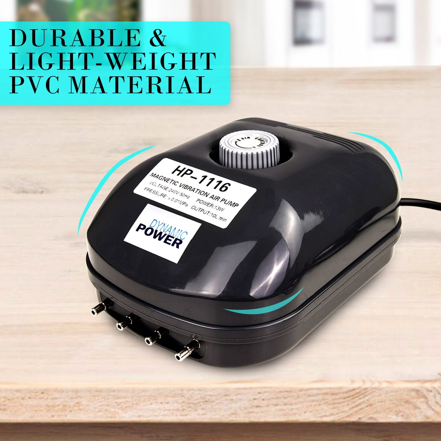 Dynamic Power | Aquarium Air Pump Oxygen Hydroponic 4 Outlet 360L/H 13W | Cradle Coast Pet & Aquarium