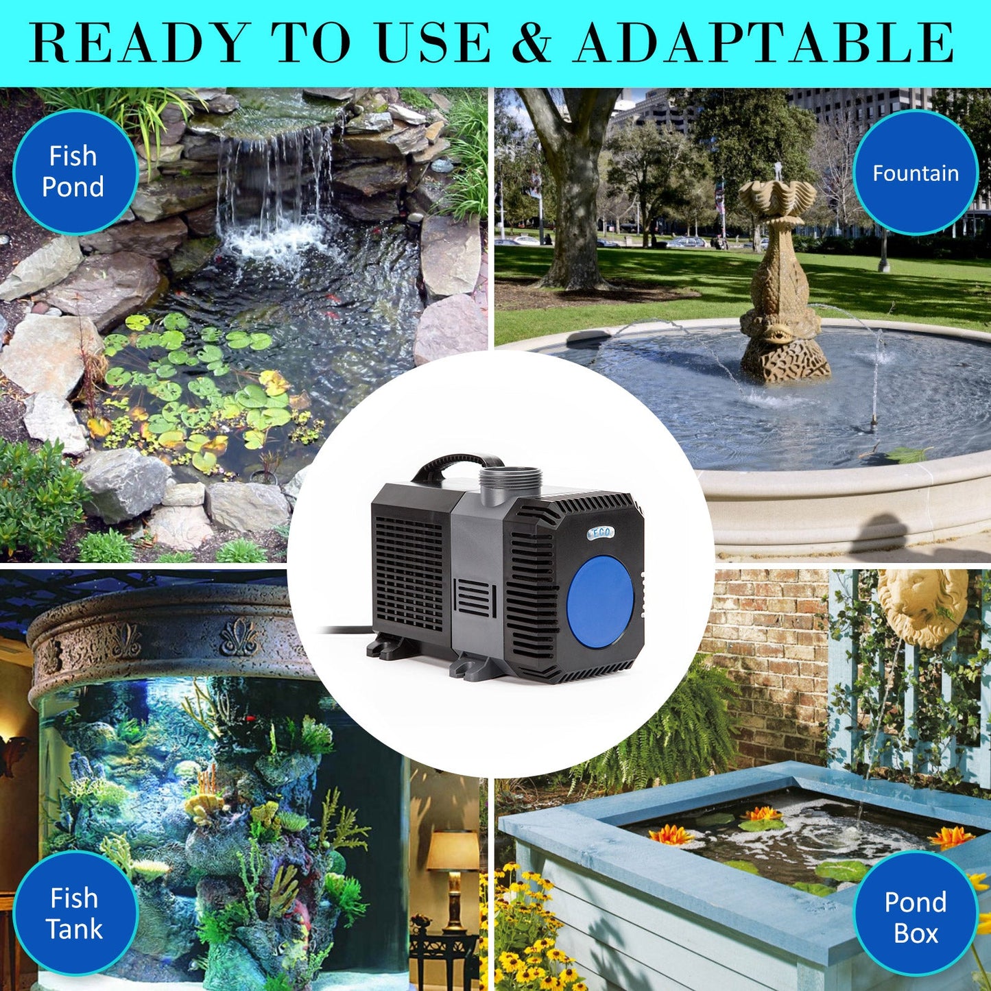 Dynamic Power | Aquarium Submersible Pond Water Pump 16000L/H | Cradle Coast Pet & Aquarium