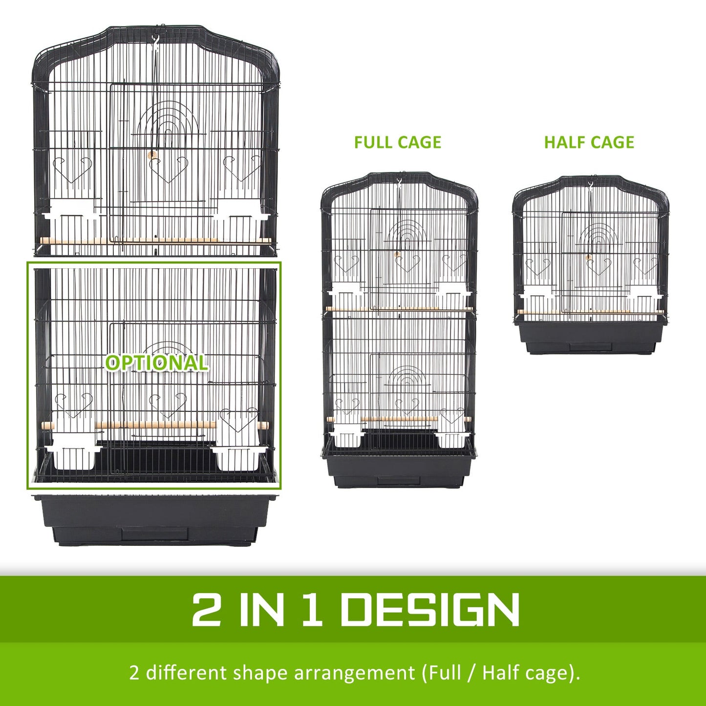 Paw Mate | Bird Cage Parrot Aviary 2IN1 Design VEER 92cm | Cradle Coast Pet & Aquarium