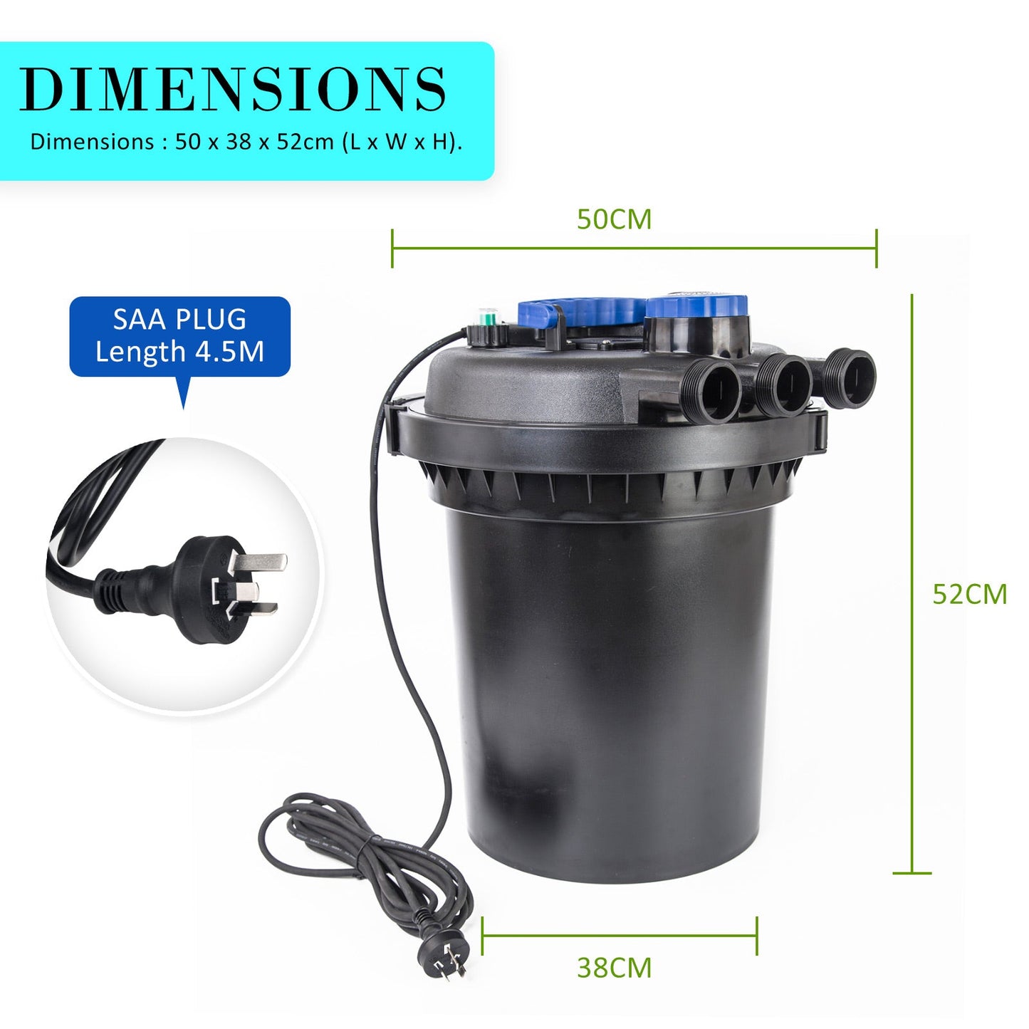 Dynamic Power | Combo Aquarium Garden Filter 10000L/H + Submersible Water Pump 16000L/H | Cradle Coast Pet & Aquarium