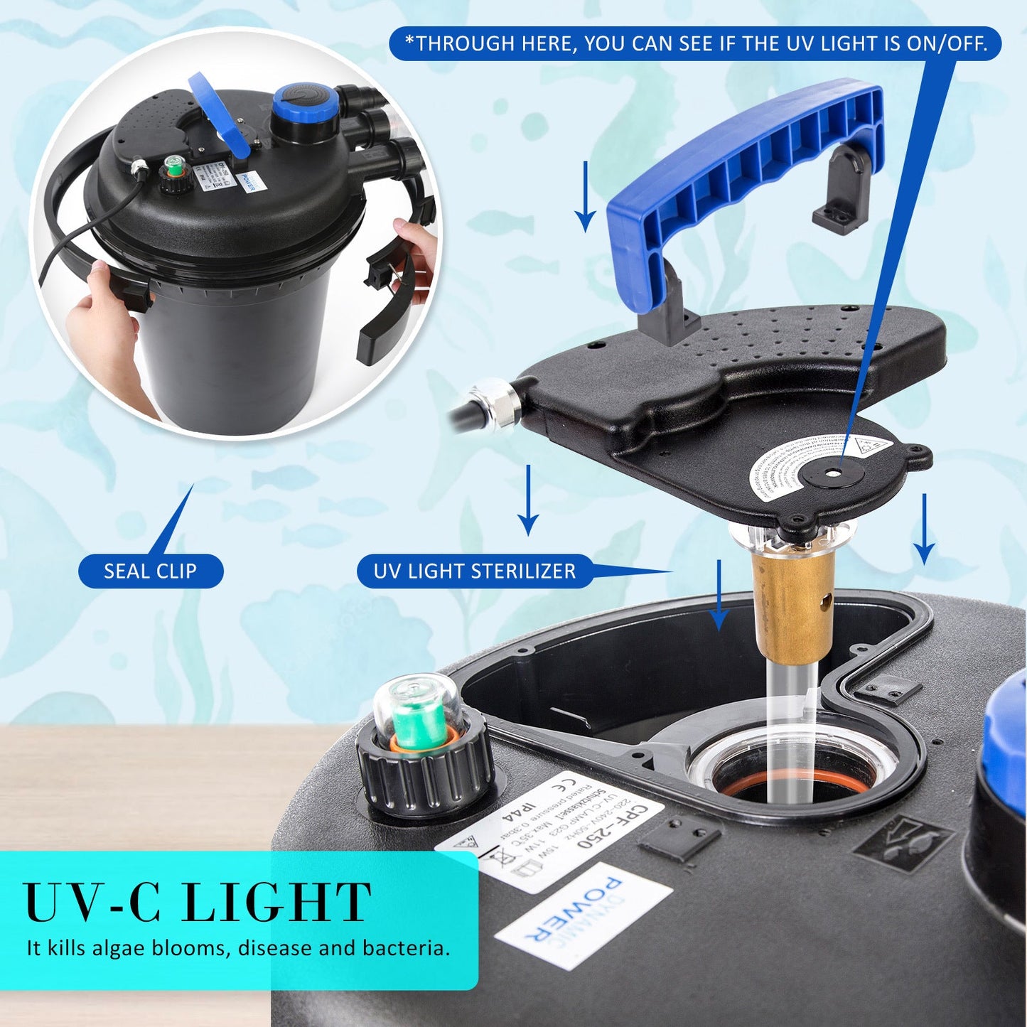 Dynamic Power | Combo Aquarium Garden Filter 10000L/H + Submersible Water Pump 16000L/H | Cradle Coast Pet & Aquarium