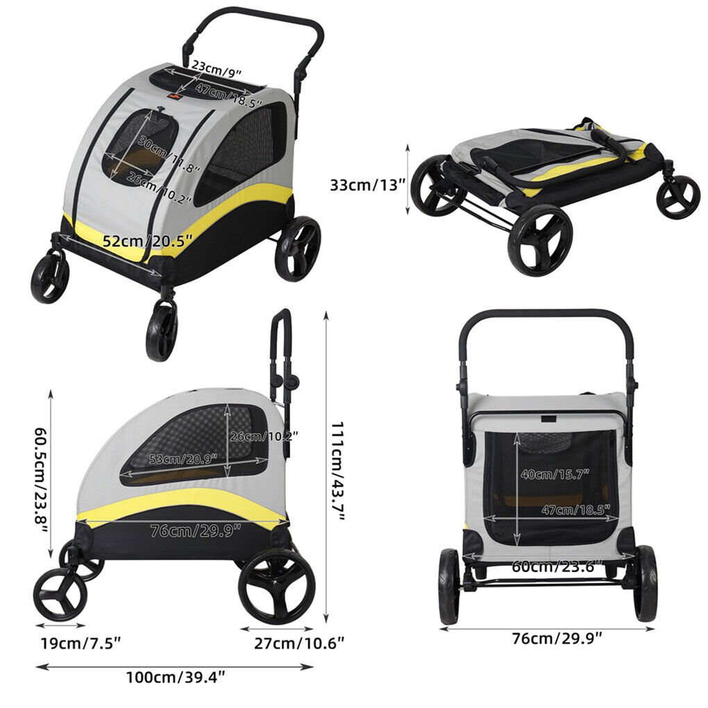 DSZ | Dog Stroller – Large Foldable Pet Travel Cart | Cradle Coast Pet & Aquarium