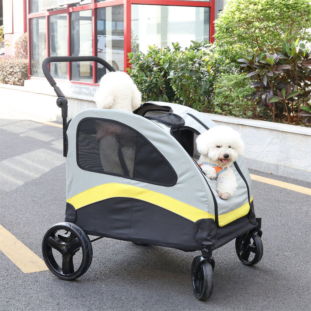 DSZ | Dog Stroller with Divider – Foldable Pet Cart | Cradle Coast Pet & Aquarium