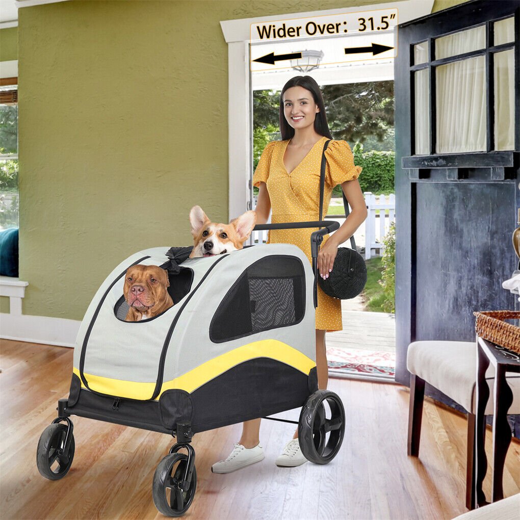 DSZ | Dog Stroller with Divider – Foldable Pet Cart | Cradle Coast Pet & Aquarium