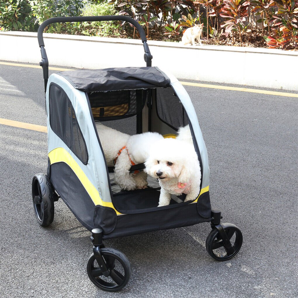 DSZ | Dog Stroller with Divider – Foldable Pet Cart | Cradle Coast Pet & Aquarium