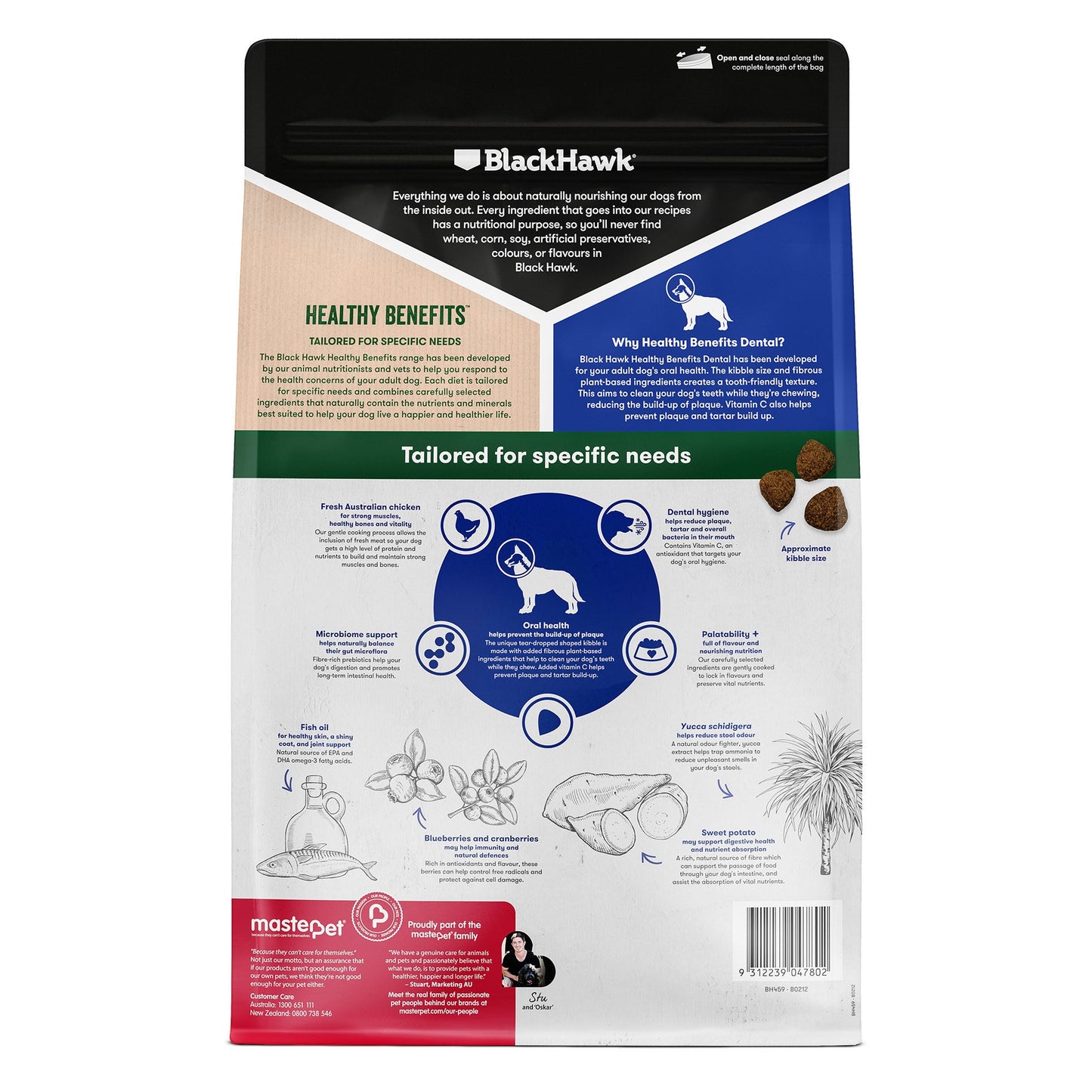 Black Hawk|Healthy Benefits Dental Adult Dry Dog Food|Cradle Coast Pet & Aquarium