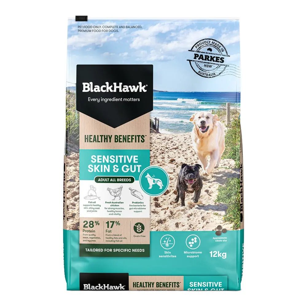 Black Hawk|Healthy Benefits Sensitive Skin & Gut Adult Dry Dog Food|Cradle Coast Pet & Aquarium