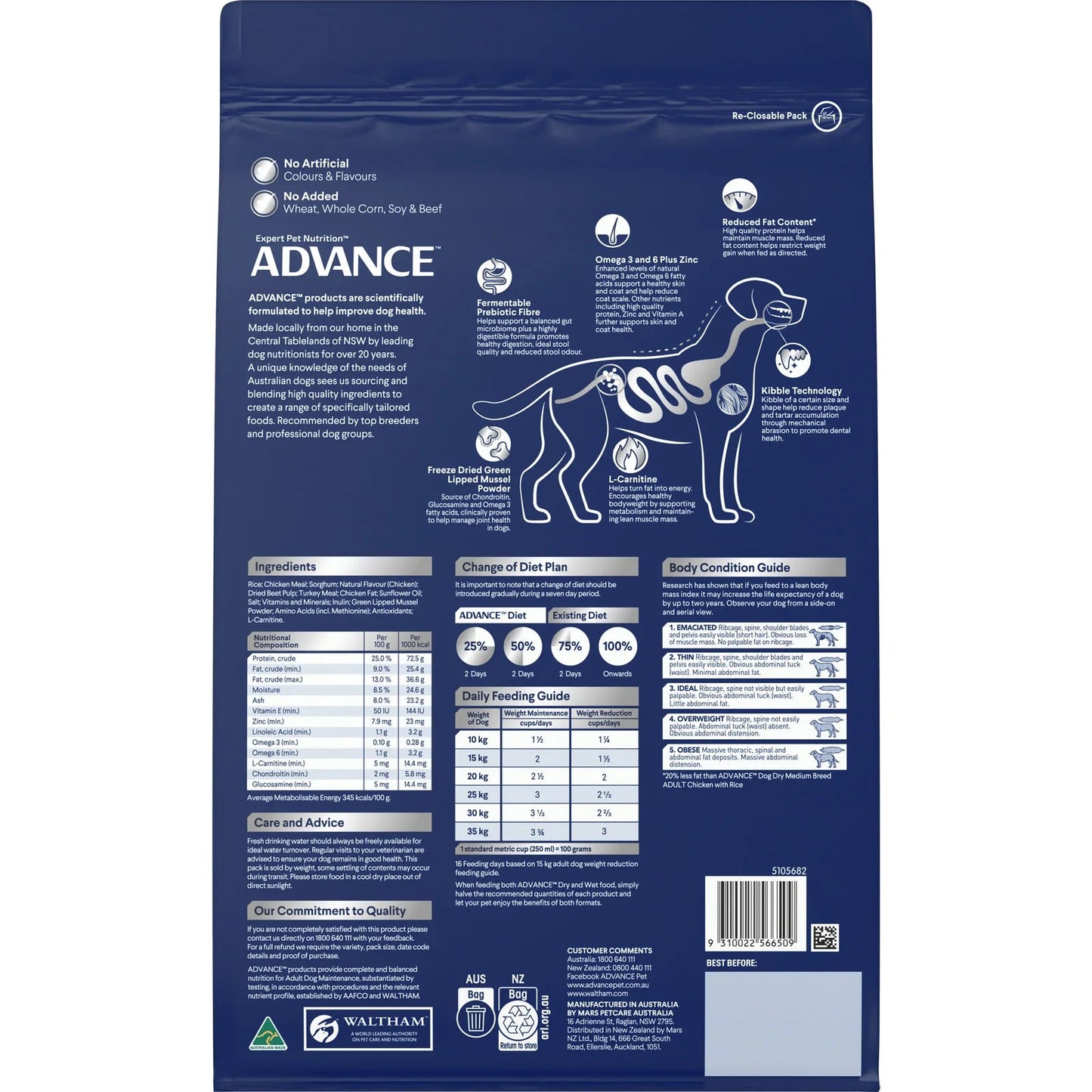 Advance|Healthy Weight Medium Breed Chicken with Rice Dry Dog Food|Cradle Coast Pet & Aquarium