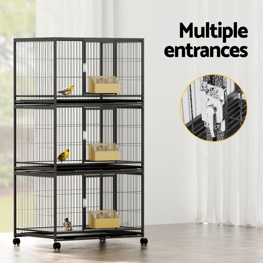 Cradle Coast Pet & Aquarium | i.Pet Bird Cage Large Bird Cages Aviary Budgie Perch Cage Parrot Pet Stand Wheels | Cradle Coast Pet & Aquarium