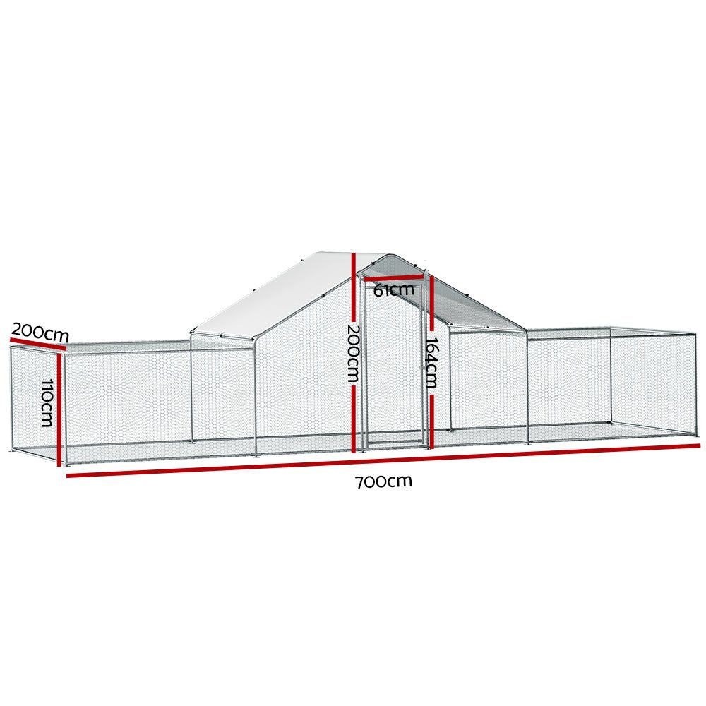Cradle Coast Pet & Aquarium | i.Pet Chicken Coop Cage Run Rabbit Hutch Large Walk In Hen House Cover 7mx2mx2m | Cradle Coast Pet & Aquarium
