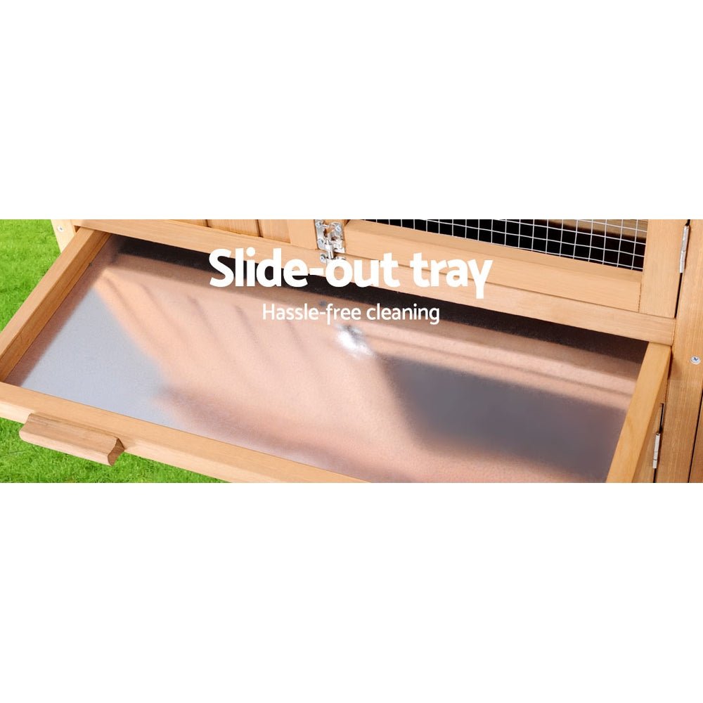 Cradle Coast Pet & Aquarium | i.Pet Chicken Coop Rabbit Hutch 138cm x 44cm x 85cm Large Chicken Coop House Run Cage Wooden Outdoor | Cradle Coast Pet & Aquarium