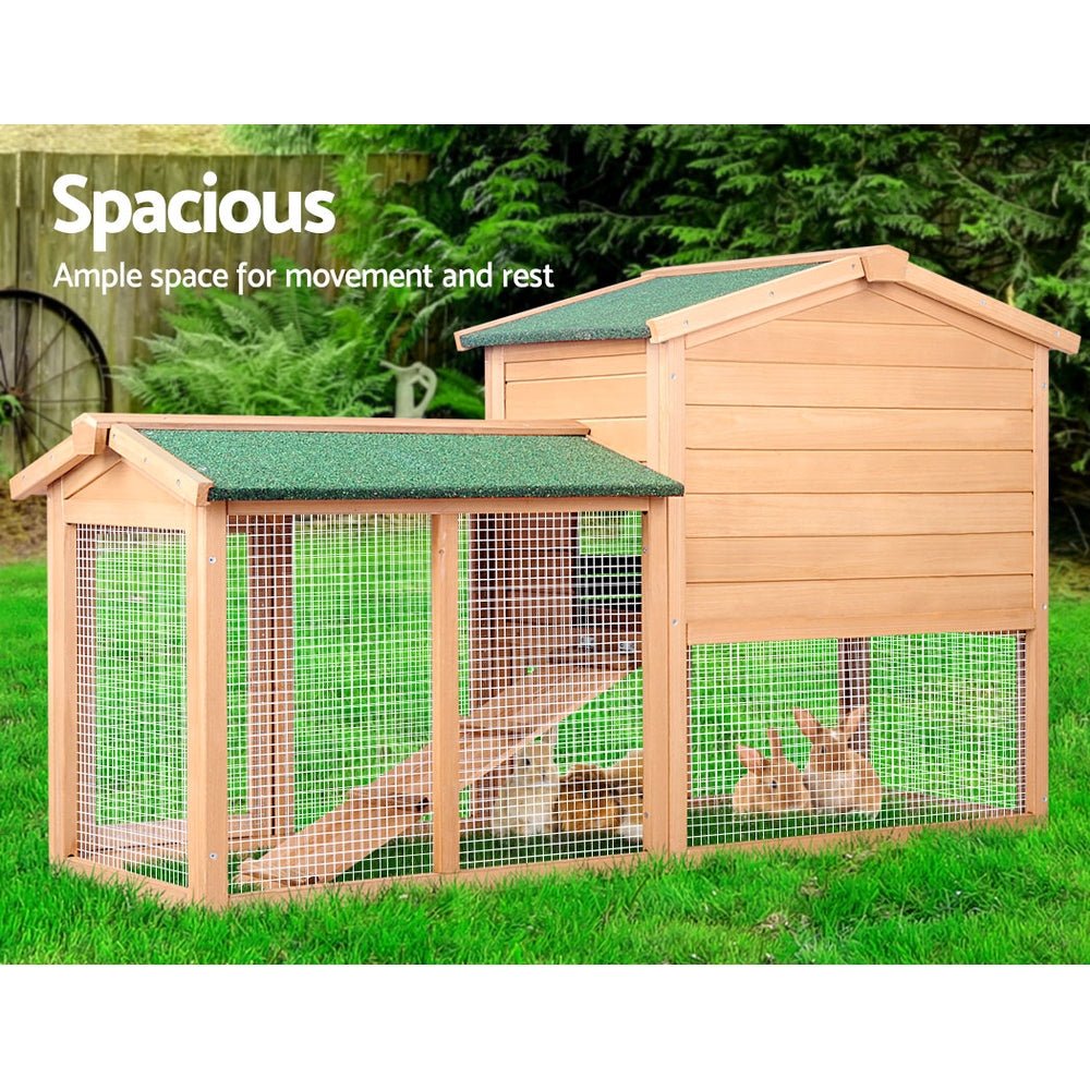 Cradle Coast Pet & Aquarium | i.Pet Chicken Coop Rabbit Hutch 138cm x 44cm x 85cm Large Chicken Coop House Run Cage Wooden Outdoor | Cradle Coast Pet & Aquarium