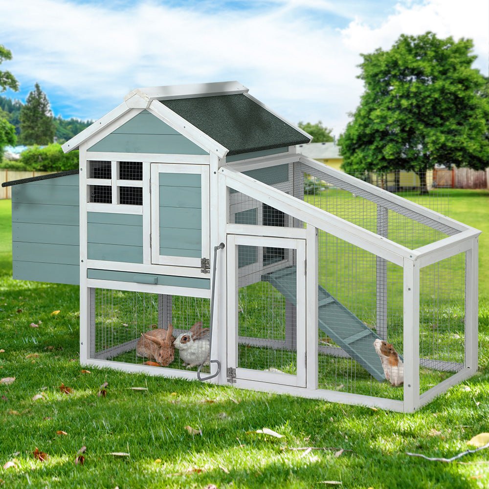 Cradle Coast Pet & Aquarium | i.Pet Chicken Coop Rabbit Hutch 150cm x 60cm x 93cm Large Chicken Coop House Run Cage Wooden | Cradle Coast Pet & Aquarium