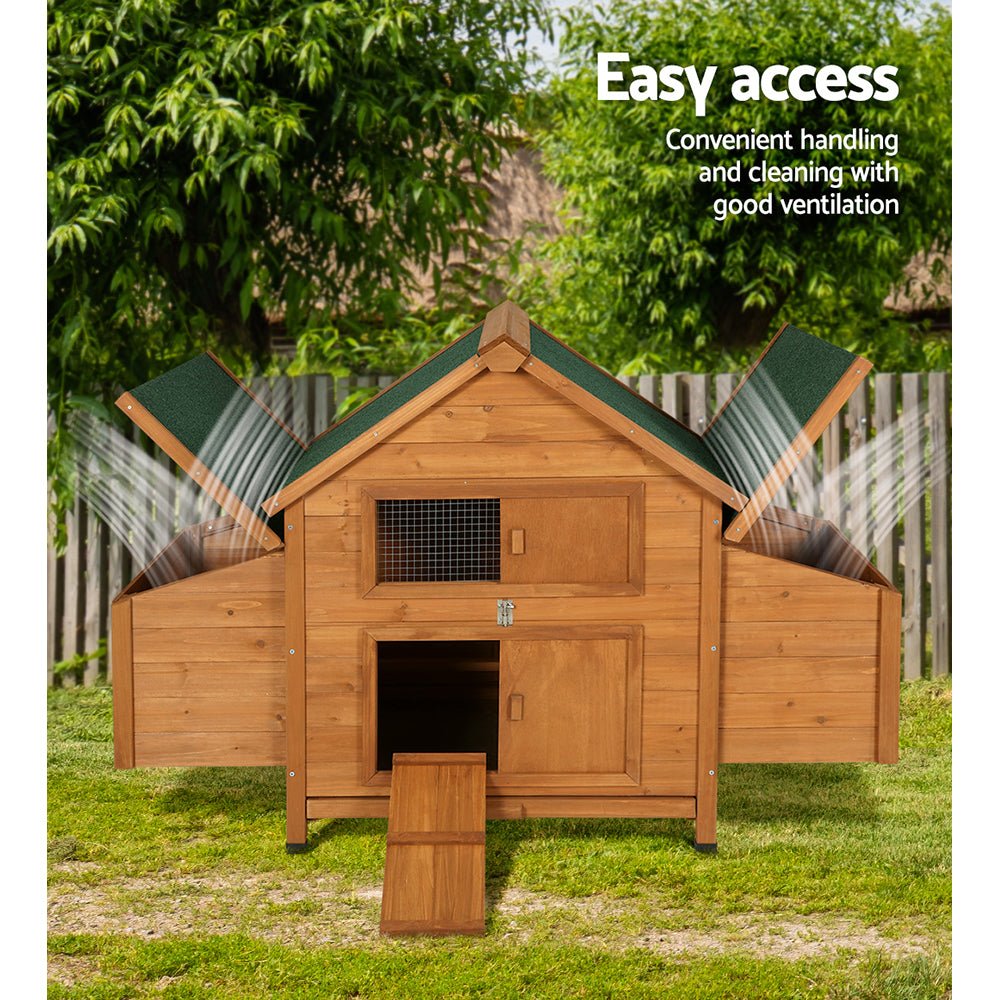 Cradle Coast Pet & Aquarium | i.Pet Chicken Coop Rabbit Hutch 150cm x 68cm x 96cm Large Chicken Coop House Run Cage Wooden | Cradle Coast Pet & Aquarium