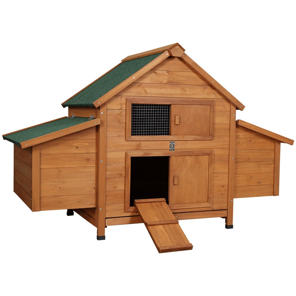 Cradle Coast Pet & Aquarium | i.Pet Chicken Coop Rabbit Hutch 150cm x 68cm x 96cm Large Chicken Coop House Run Cage Wooden | Cradle Coast Pet & Aquarium