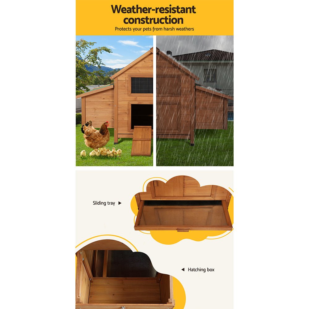 Cradle Coast Pet & Aquarium | i.Pet Chicken Coop Rabbit Hutch 150cm x 68cm x 96cm Large Chicken Coop House Run Cage Wooden | Cradle Coast Pet & Aquarium