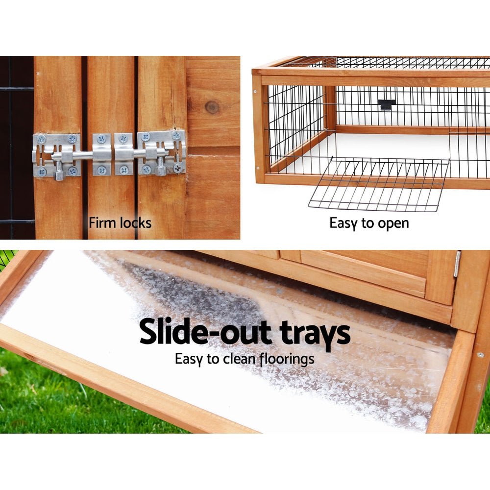 Cradle Coast Pet & Aquarium | i.Pet Chicken Coop Rabbit Hutch 155cm x 49cm x 90cm Large Chicken Coop Wooden Run Cage House Outdoor | Cradle Coast Pet & Aquarium