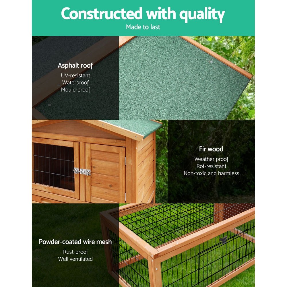 Cradle Coast Pet & Aquarium | i.Pet Chicken Coop Rabbit Hutch 155cm x 49cm x 90cm Large Chicken Coop Wooden Run Cage House Outdoor | Cradle Coast Pet & Aquarium