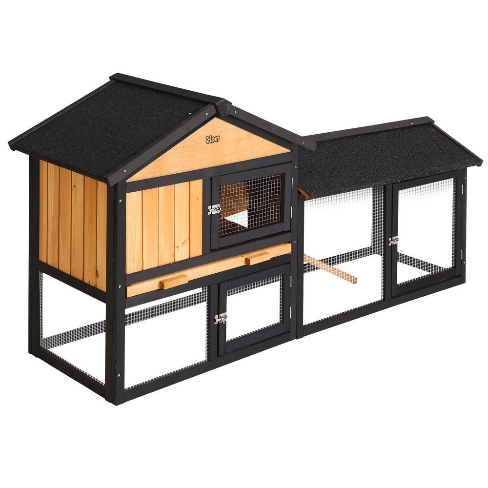 Cradle Coast Pet & Aquarium | i.Pet Chicken Coop Rabbit Hutch 165cm x 43cm x 86cm Chicken Coop Large Run House Cage Wooden Outdoor | Cradle Coast Pet & Aquarium