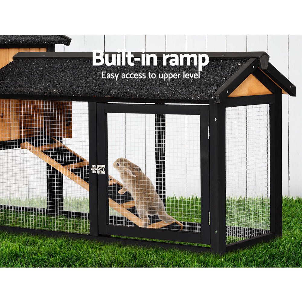 Cradle Coast Pet & Aquarium | i.Pet Chicken Coop Rabbit Hutch 165cm x 43cm x 86cm Chicken Coop Large Run House Cage Wooden Outdoor | Cradle Coast Pet & Aquarium