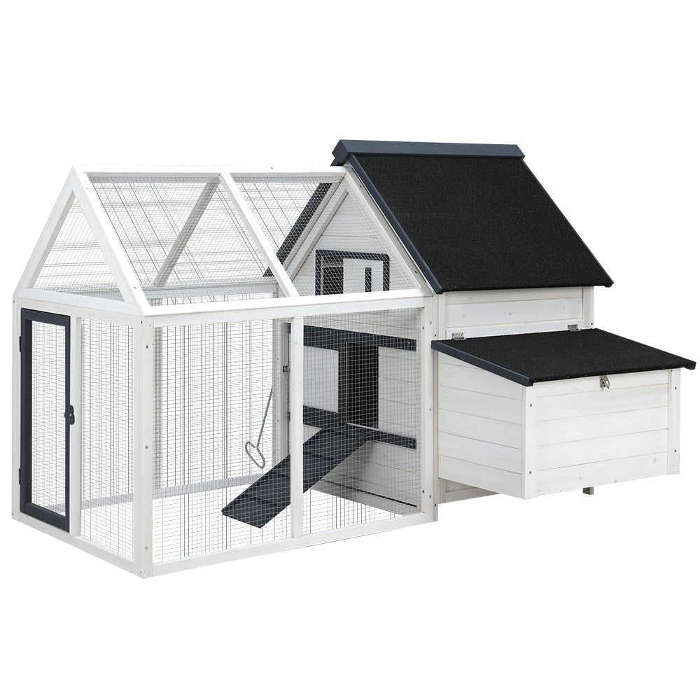 Cradle Coast Pet & Aquarium | i.Pet Chicken Coop Rabbit Hutch 166cm x 120cm x 112cm Large Chicken Coop House Run Cage Wooden | Cradle Coast Pet & Aquarium