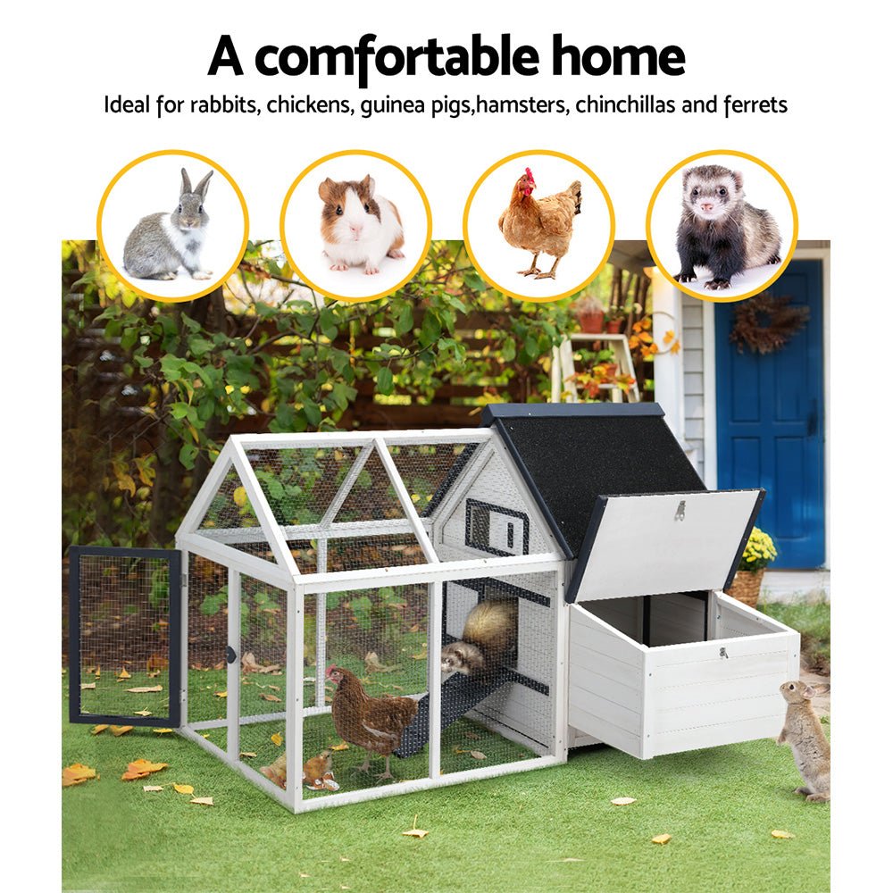 Cradle Coast Pet & Aquarium | i.Pet Chicken Coop Rabbit Hutch 166cm x 120cm x 112cm Large Chicken Coop House Run Cage Wooden | Cradle Coast Pet & Aquarium