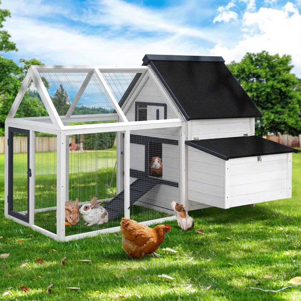 Cradle Coast Pet & Aquarium | i.Pet Chicken Coop Rabbit Hutch 166cm x 120cm x 112cm Large Chicken Coop House Run Cage Wooden | Cradle Coast Pet & Aquarium