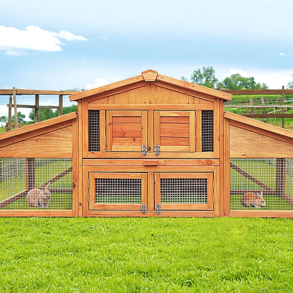 Cradle Coast Pet & Aquarium | i.Pet Chicken Coop Rabbit Hutch 169cm x 52cm x 72cm Large Chicken Coop Wooden House Run Cage | Cradle Coast Pet & Aquarium