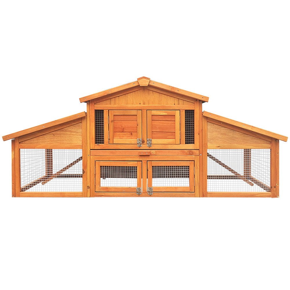 Cradle Coast Pet & Aquarium | i.Pet Chicken Coop Rabbit Hutch 169cm x 52cm x 72cm Large Chicken Coop Wooden House Run Cage | Cradle Coast Pet & Aquarium