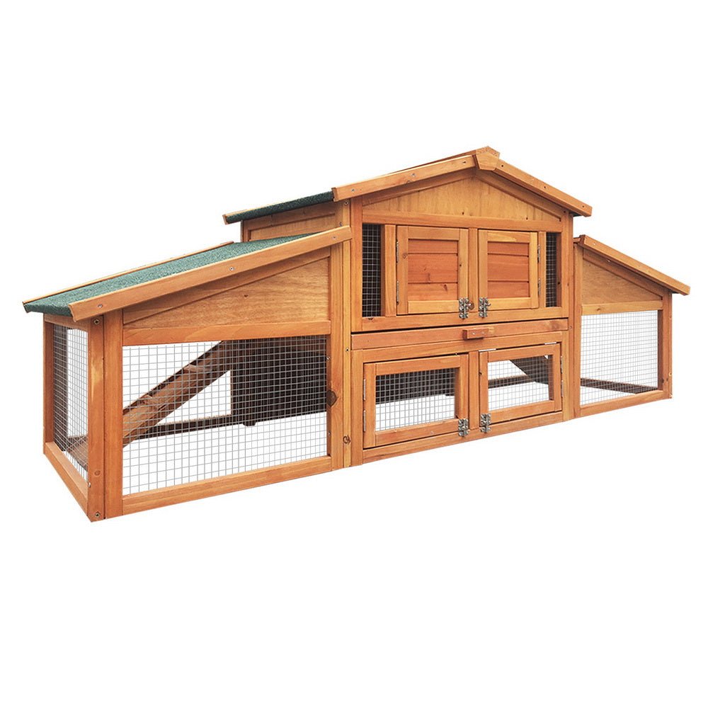 Cradle Coast Pet & Aquarium | i.Pet Chicken Coop Rabbit Hutch 169cm x 52cm x 72cm Large Chicken Coop Wooden House Run Cage | Cradle Coast Pet & Aquarium