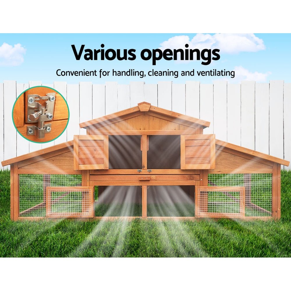 Cradle Coast Pet & Aquarium | i.Pet Chicken Coop Rabbit Hutch 169cm x 52cm x 72cm Large Chicken Coop Wooden House Run Cage | Cradle Coast Pet & Aquarium