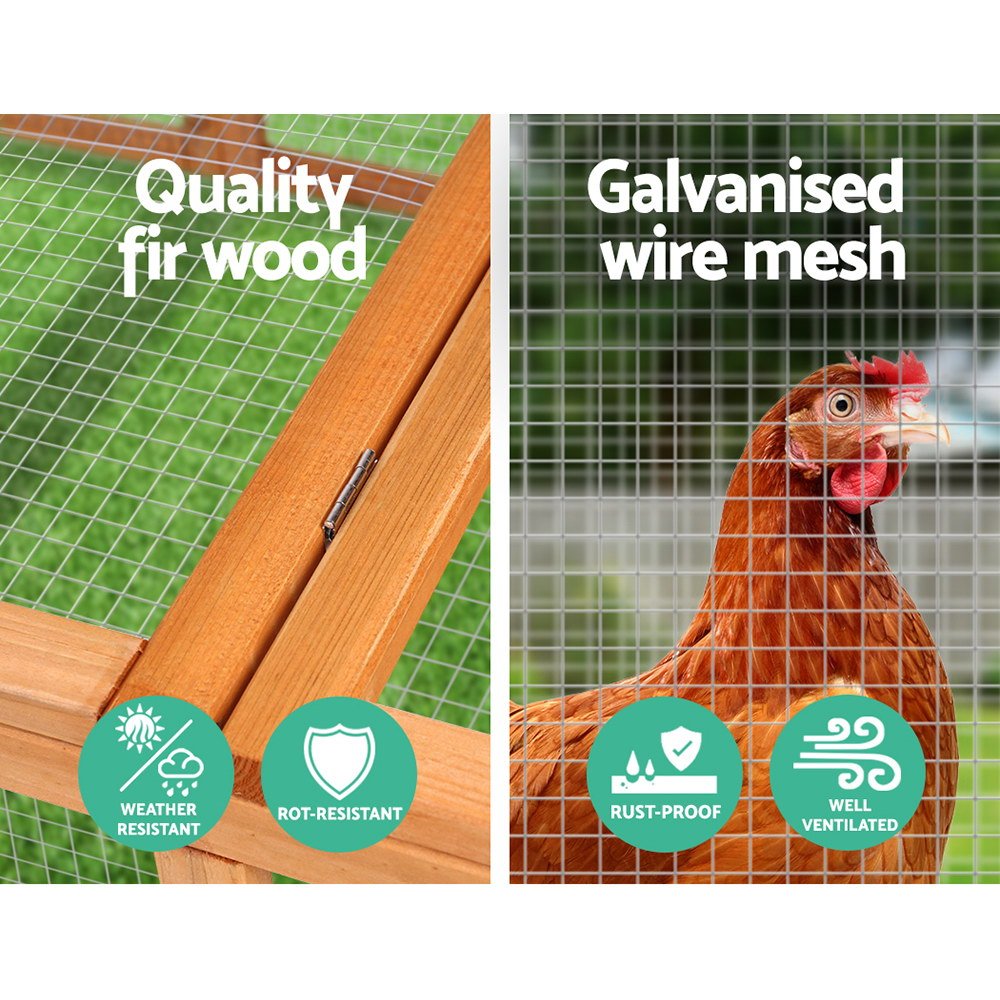 Cradle Coast Pet & Aquarium | i.Pet Chicken Coop Rabbit Hutch 180cm Extra Large Wooden Chicken House Run XL Hen Cage | Cradle Coast Pet & Aquarium