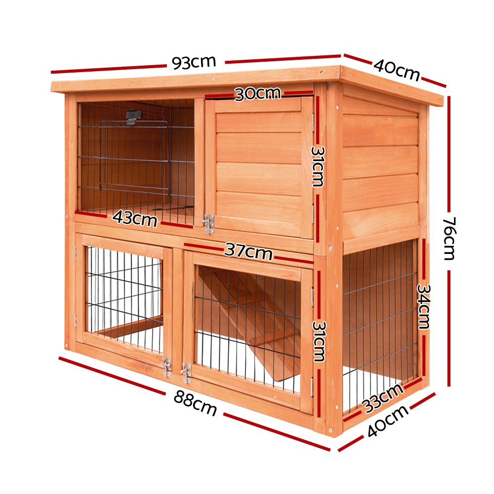 Cradle Coast Pet & Aquarium | i.Pet Chicken Coop Rabbit Hutch 88cm x 40cm x 76cm Large Chicken Coop House Run Wooden Cage Outdoor | Cradle Coast Pet & Aquarium