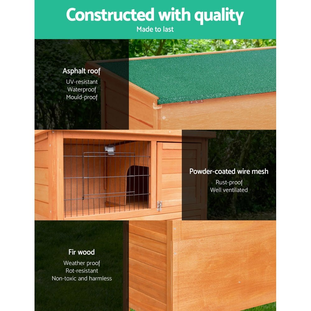 Cradle Coast Pet & Aquarium | i.Pet Chicken Coop Rabbit Hutch 88cm x 40cm x 76cm Large Chicken Coop House Run Wooden Cage Outdoor | Cradle Coast Pet & Aquarium
