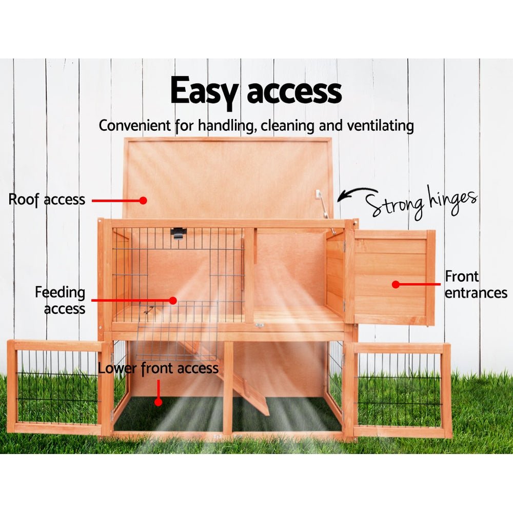 Cradle Coast Pet & Aquarium | i.Pet Chicken Coop Rabbit Hutch 88cm x 40cm x 76cm Large Chicken Coop House Run Wooden Cage Outdoor | Cradle Coast Pet & Aquarium