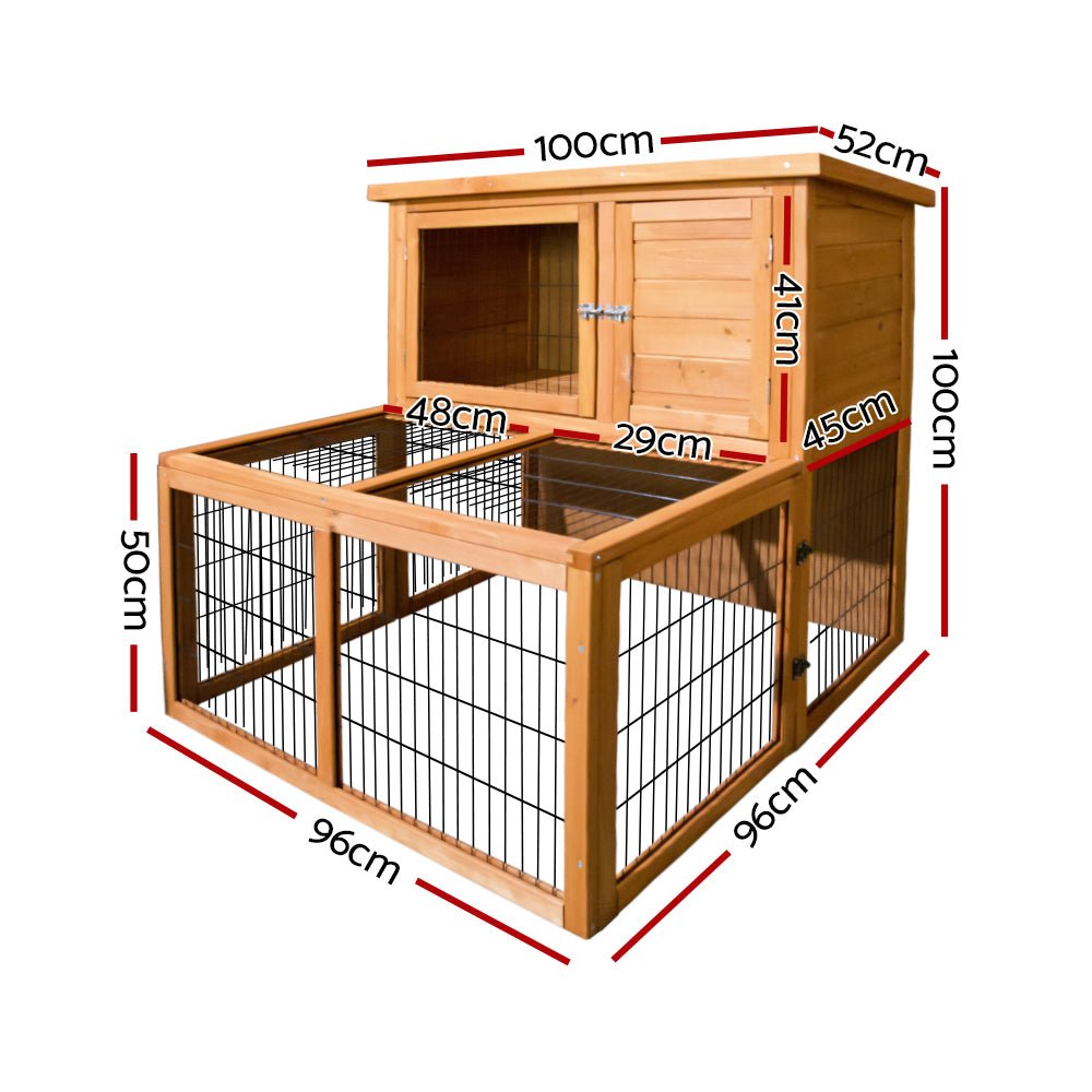 Cradle Coast Pet & Aquarium | i.Pet Chicken Coop Rabbit Hutch 96cm x 96cm x 100cm Large Chicken Coop Run Wooden Cage Outdoor House | Cradle Coast Pet & Aquarium