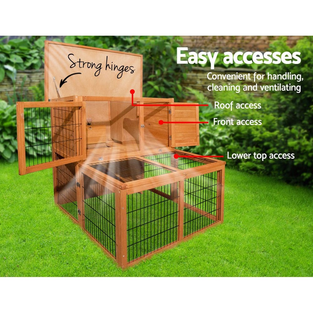 Cradle Coast Pet & Aquarium | i.Pet Chicken Coop Rabbit Hutch 96cm x 96cm x 100cm Large Chicken Coop Run Wooden Cage Outdoor House | Cradle Coast Pet & Aquarium
