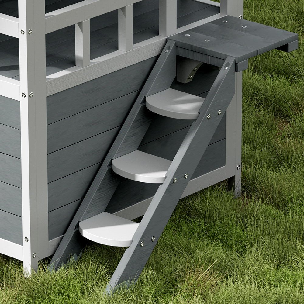 Cradle Coast Pet & Aquarium | i.Pet Outdoor Cat House Shelter 72cm x 72cm x 127cm Rabbit Hutch Wooden Condo Small Outdoor Cat House | Cradle Coast Pet & Aquarium