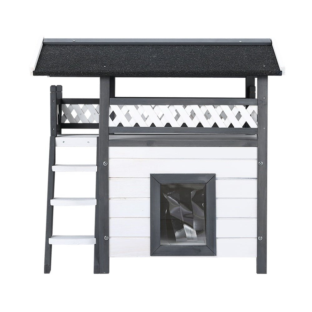 Cradle Coast Pet & Aquarium | i.Pet Outdoor Cat House Shelter 77cm x 50cm x 73cm Rabbit Hutch Wooden Condo Small Outdoor Cat House | Cradle Coast Pet & Aquarium