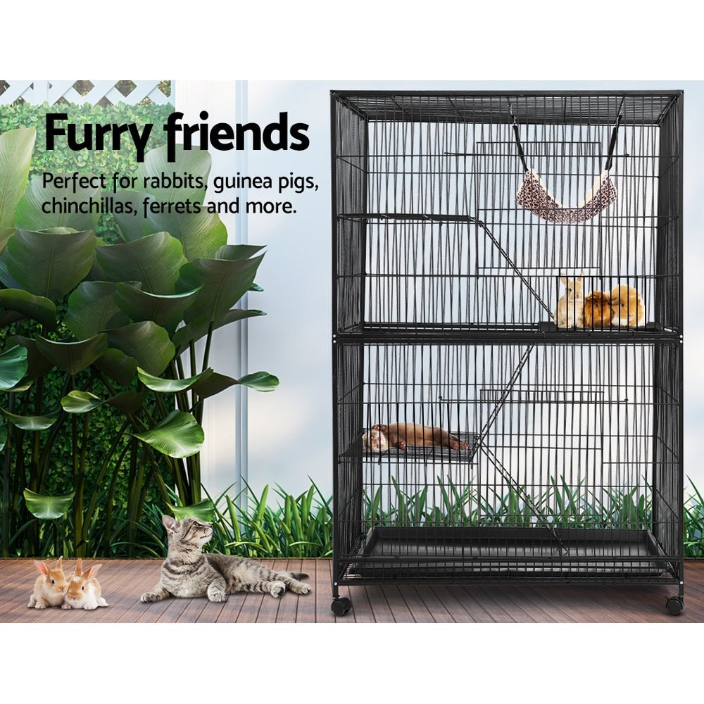 Cradle Coast Pet & Aquarium | i.Pet Rabbit Cage 142cm Hutch 4 Level Bird Guinea Pig Ferret | Cradle Coast Pet & Aquarium