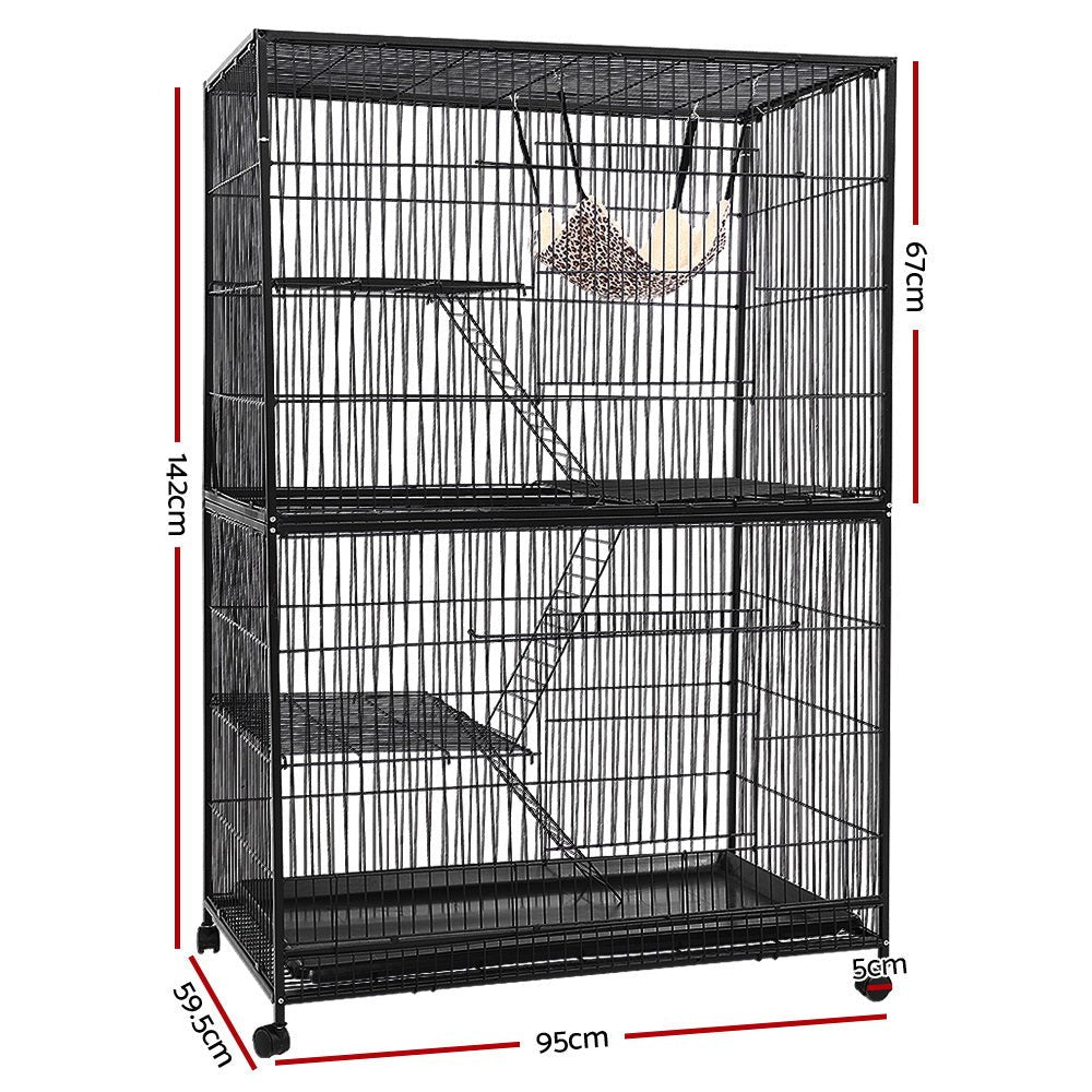 Cradle Coast Pet & Aquarium | i.Pet Rabbit Cage 142cm Hutch 4 Level Bird Guinea Pig Ferret | Cradle Coast Pet & Aquarium