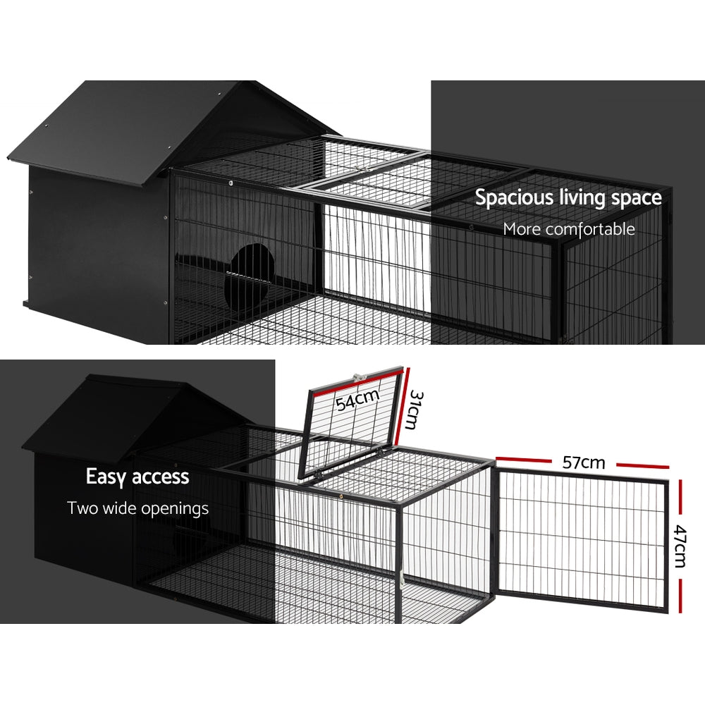 Cradle Coast Pet & Aquarium | i.Pet Rabbit Cage Hutch 162x60cm Enclosure Metal | Cradle Coast Pet & Aquarium